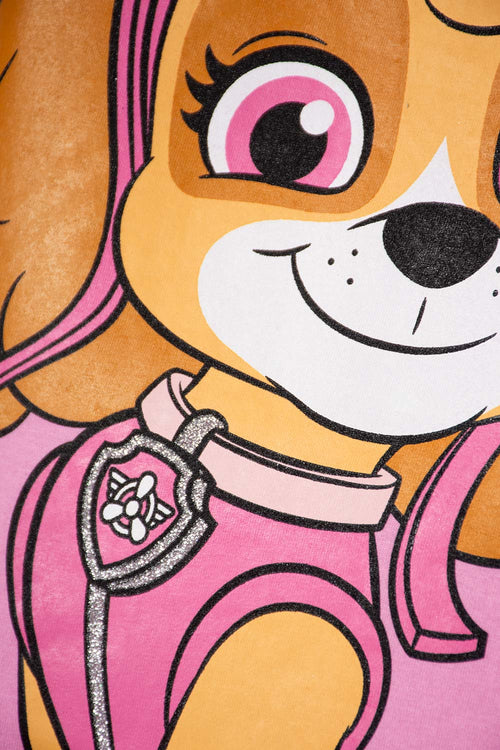 CAMISETA DE PAW PATROL MANGA CORTA ROSADA PARA NIÑA 2T A 6T