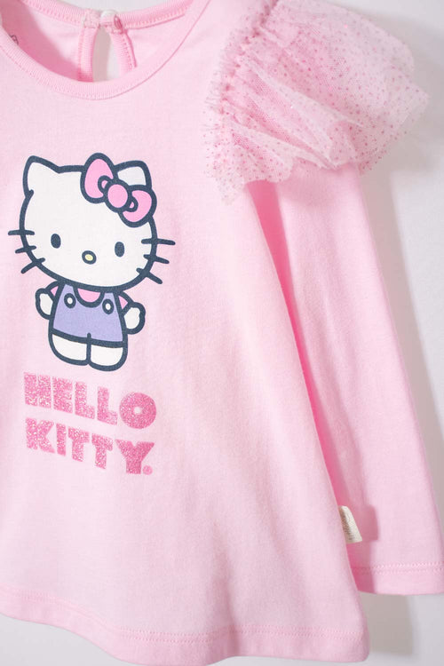 CAMISETA DE HELLO KITTY ROSADA MANGA LARGA PARA BEBÉ NIÑA