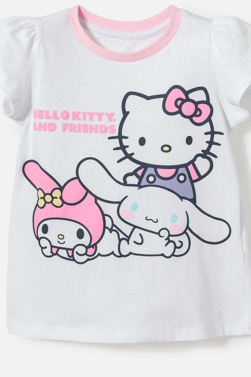 PIJAMA DE HELLO KITTY AND FRIENDS ESTAMPADA PARA NIÑA 2T A 5T