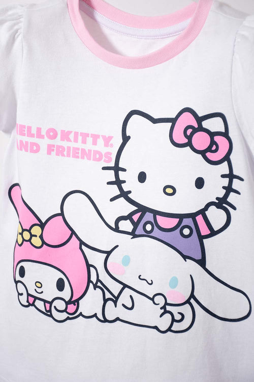PIJAMA DE HELLO KITTY AND FRIENDS ESTAMPADA PARA NIÑA 2T A 5T