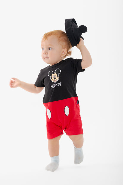 ENTERIZO DE MICKEY MOUSE CON BROCHES MULTICOLOR PARA BEBÉ NIÑO