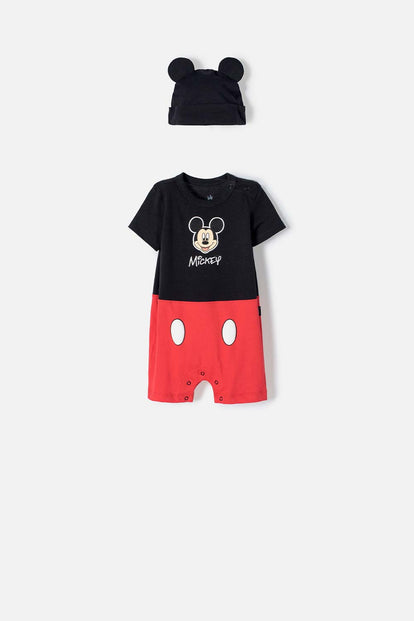 ENTERIZO DE MICKEY MOUSE CON BROCHES MULTICOLOR PARA BEBÉ NIÑO