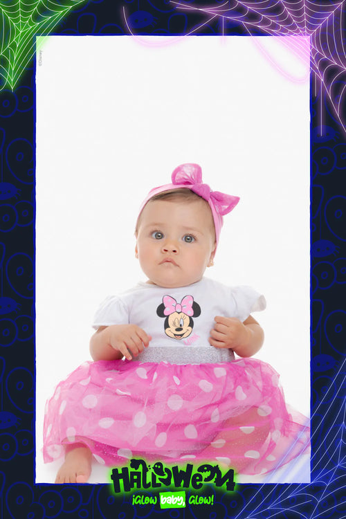 VESTIDO DE MINNIE MOUSE CON BOLERO MULTICOLOR PARA BEBÉ NIÑA