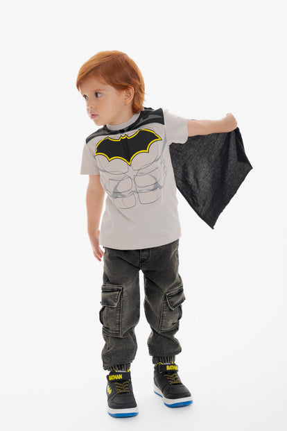 CAMISETA DE BATMAN CON CAPA MULTICOLOR PARA 2T A 5T
