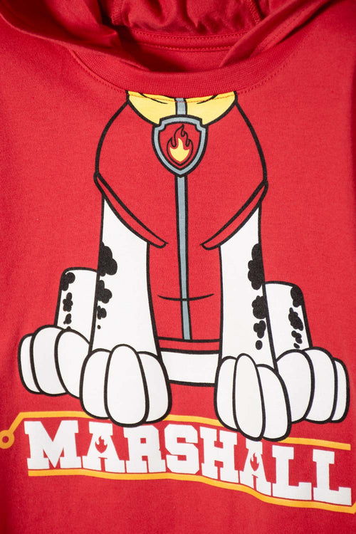 CAMISETA DE PAW PATROL CON CAPUCHA ROJO PARA NIÑO 2T A 6T