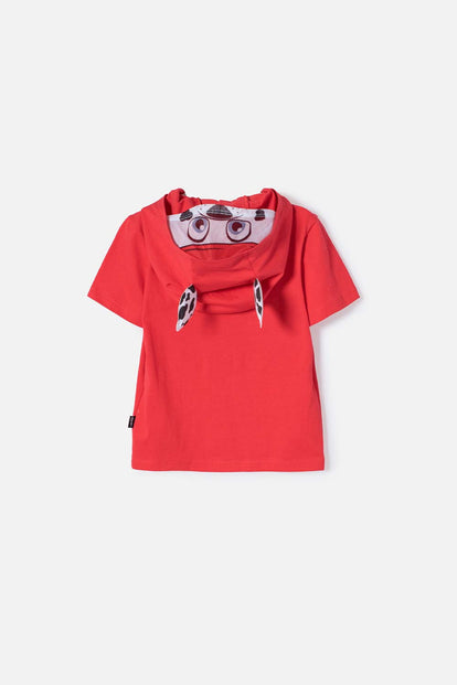 CAMISETA DE PAW PATROL CON CAPUCHA ROJO PARA NIÑO 2T A 6T