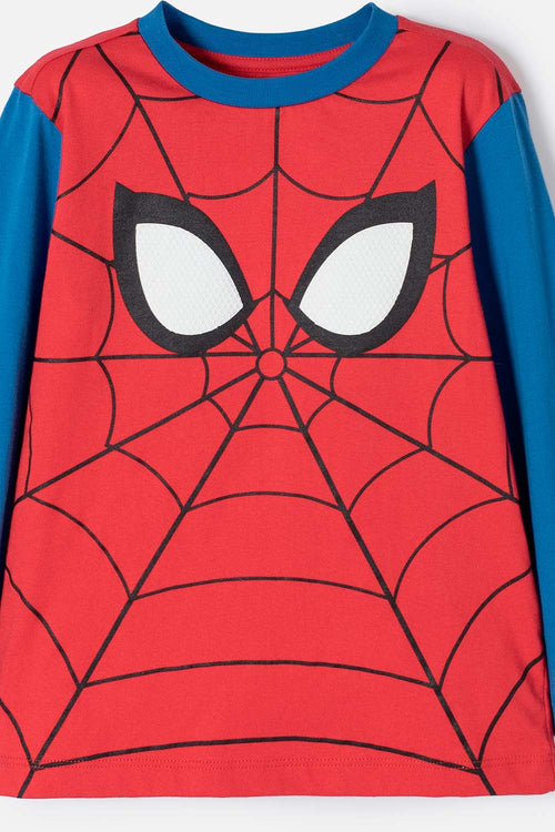 PIJAMA DE SPIDERMAN CON PANTALÓN LARGO ROJO PARA NIÑO 2T A 5T