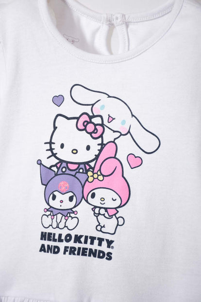 CONJUNTO DE HELLO KITTY MULTICOLOR DE PANTALÓN LARGO PARA BEBÉ NIÑA