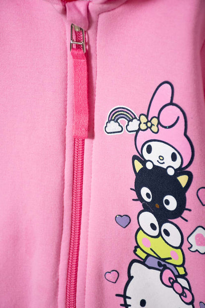 BUZO DE HELLO KITTY ROSADO CON CAPUCHA PARA BEBÉ NIÑA