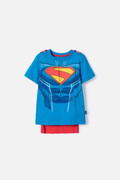 CAMISETA DE SUPERMAN CON CAPA MULTICOLOR PARA NIÑO 2T A 5T