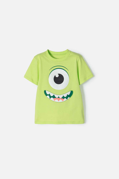 CAMISETA DE MONSTER UNIVERSITY MANGA CORTA VERDE PARA NIÑO 2T A 5T