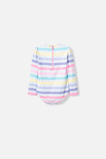 TRAJE DE BAÑO DE HELLO KITTY MULTICOLOR MANGA LARGA PARA NIÑA 2T A 5T