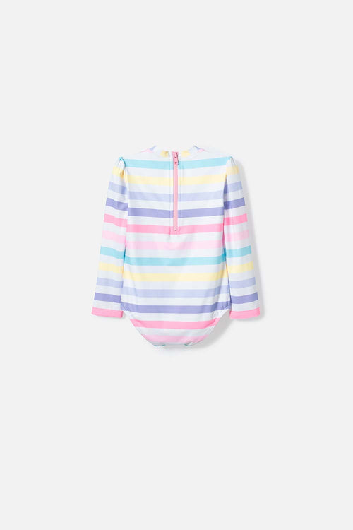 TRAJE DE BAÑO DE HELLO KITTY MULTICOLOR MANGA LARGA PARA NIÑA 2T A 5T