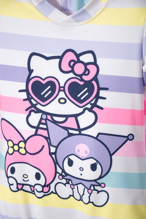 TRAJE DE BAÑO DE HELLO KITTY MULTICOLOR MANGA LARGA PARA BEBÉ NIÑA