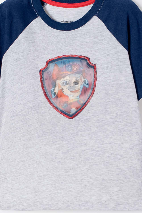 CAMISETA DE PAW PATROL MANGA CORTA GRIS PARA NIÑO 2T A 6T