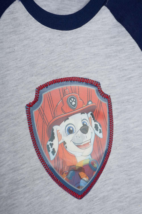 CAMISETA DE PAW PATROL MANGA CORTA GRIS PARA NIÑO 2T A 6T