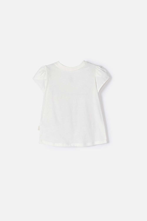 CAMISETA DE PEPPA PIG MARFIL ESTAMPADA EN FRENTE PARA NIÑA 2T A 5T