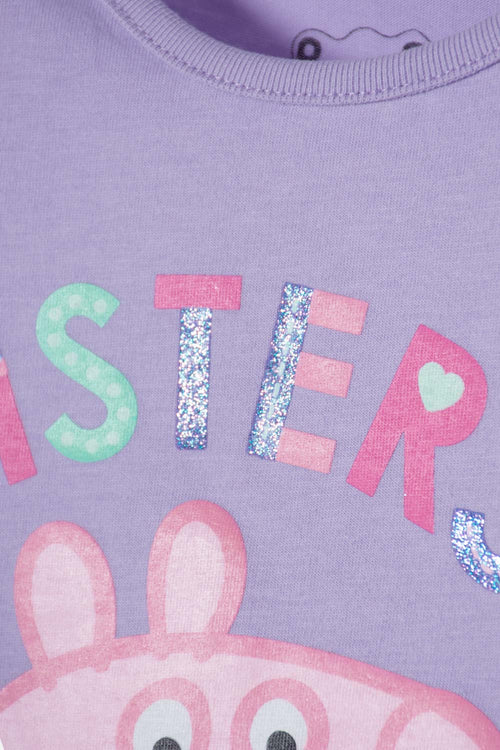 CONJUNTO DE PEPPA PIG LILA Y HORTENCIA PARA NIÑA 2T A 5T