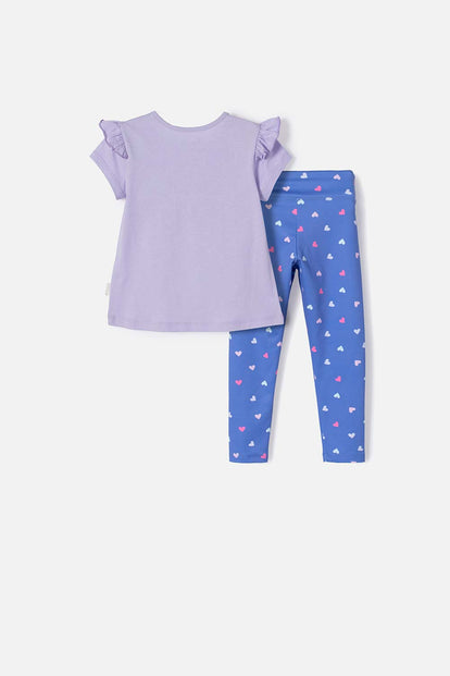 CONJUNTO DE PEPPA PIG LILA Y HORTENCIA PARA NIÑA 2T A 5T