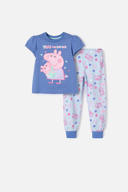PIJAMA DE PEPPA PIG MULTICOLOR DE CAMISETA MANGA CORTA PARA NIÑA 2T A 5T
