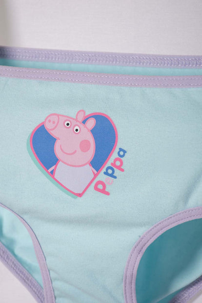 PACK X2 PANTIES DE PEPPA PIG AZUL Y BLANCO NIÑA 2T A 5T
