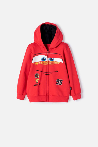 BUZO DE CARS CON CAPUCHA ROJO PARA NIÑO 2T A 6T