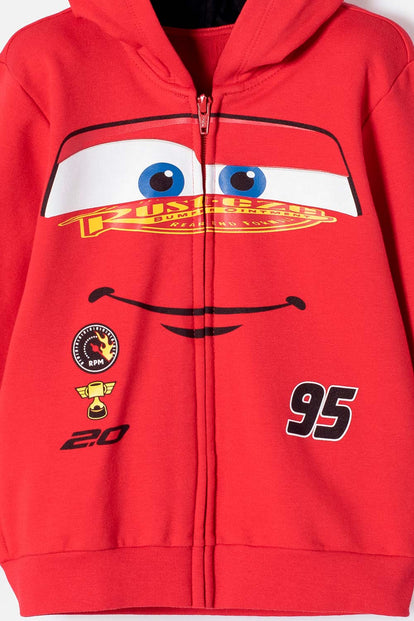 BUZO DE CARS CON CAPUCHA ROJO PARA NIÑO 2T A 6T