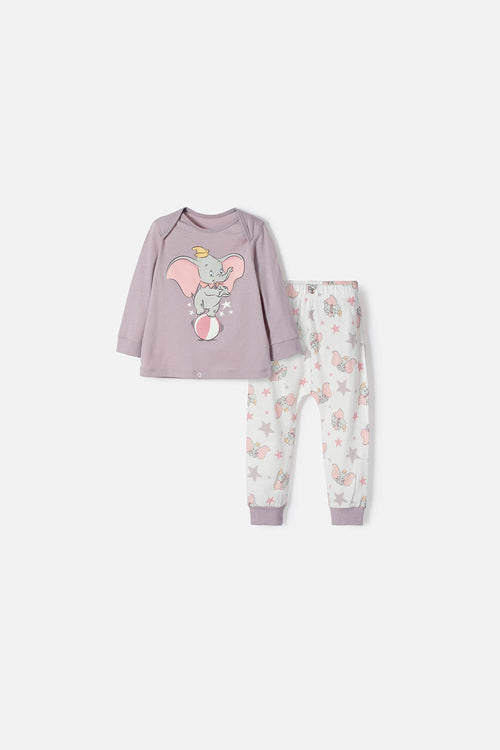 PIJAMA DE DUMBO CON PANTALÓN LARGO MULTICOLOR PARA BEBÉ NIÑA