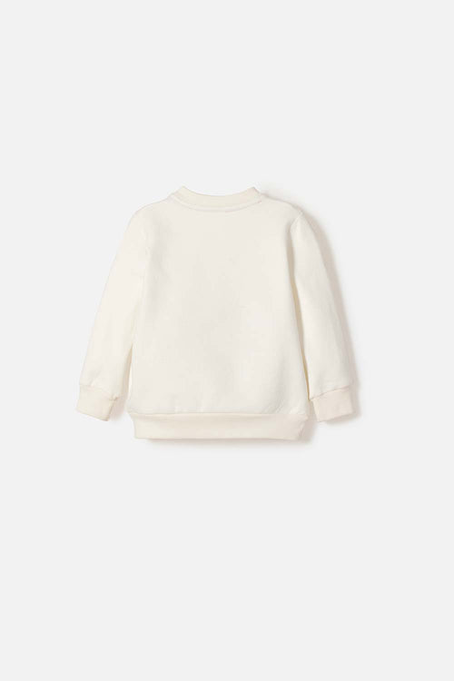 BUZO DE MINNIE MOUSE CERRADO MARFIL PARA BEBÉ NIÑA