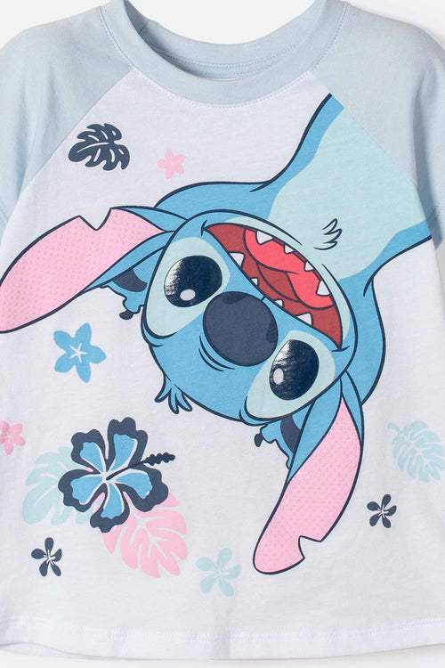 CAMISETA DE STITCH MANGA CORTA BLANCO PARA NIÑA 2T A  5T