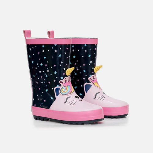 BOTAS DE LLUVIA DE LITTLEMIC AZUL Y ROSADA PARA NIÑA