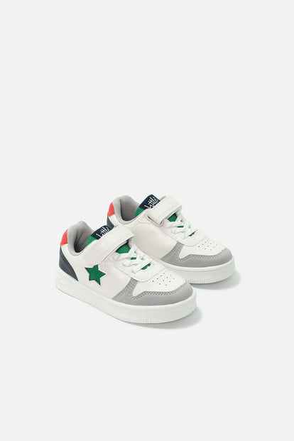 TENIS DE LITTLEMIC BLANCOS Y GRISES PARA NIÑO