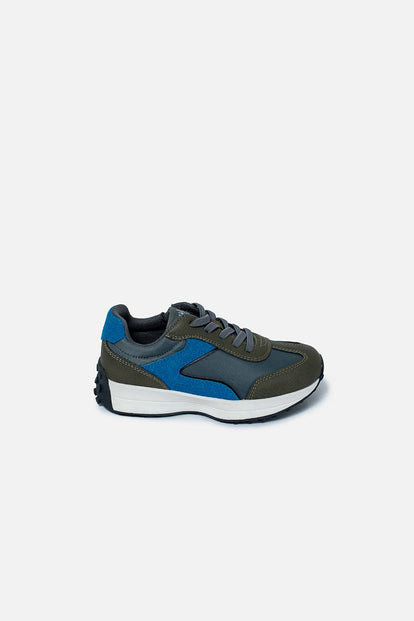 TENIS DE  LITTLEMIC GRIS Y AZUL PARA NIÑO