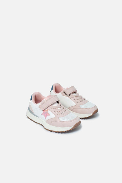 TENIS DE LITTLEMIC BLANCO Y ROSADO PARA NIÑA