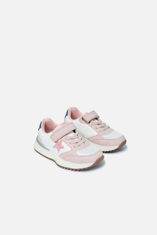TENIS DE LITTLEMIC BLANCO Y ROSADO PARA NIÑA