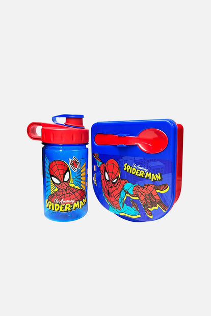 SET DE PORTA Y BOTELLA DE SPIDERMAN MULTICOLOR PARA NIÑO