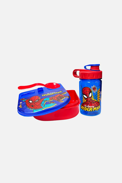 SET DE PORTA Y BOTELLA DE SPIDERMAN MULTICOLOR PARA NIÑO