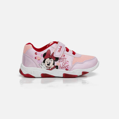TENIS DE MINNIE MOUSE CON LUCES ROSADOS PARA NIÑA