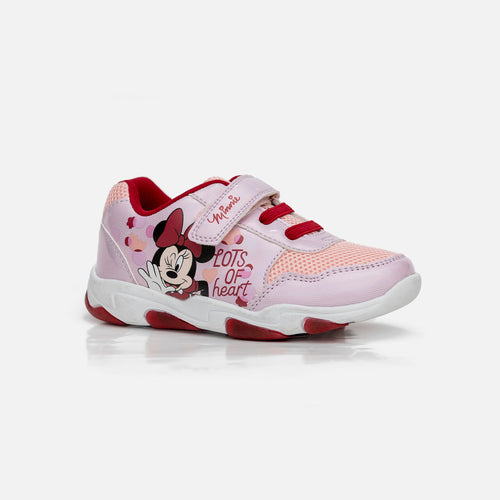 TENIS DE MINNIE MOUSE CON LUCES ROSADOS PARA NIÑA