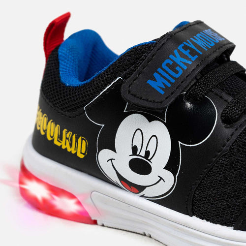 TENIS DE MICKEY MOUSE CON LUCES NEGROS PARA NIÑO