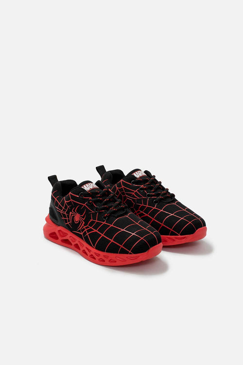 TENIS DE SPIDERMAN NEGROS Y ROJOS PARA NIÑO