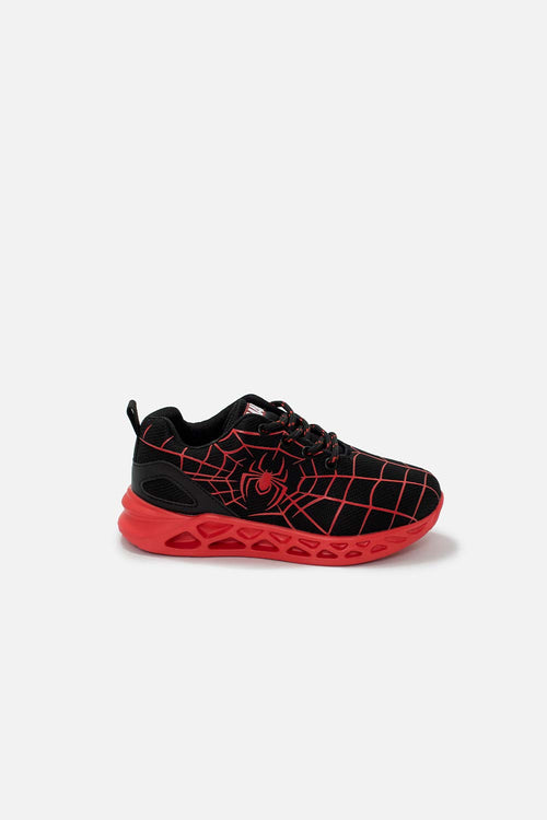 TENIS DE SPIDERMAN NEGROS Y ROJOS PARA NIÑO