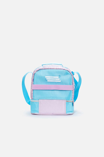 LONCHERA DE SNOOPY AZUL Y VIOLETA PARA NIÑA