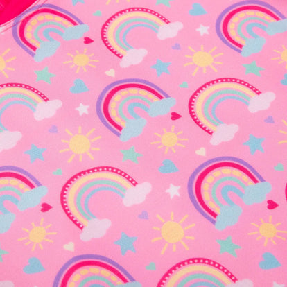 VESTIDO DE BAÑO LITTLEMIC DE MANGA LARGA ROSADO PARA NIÑA 2T A 5T