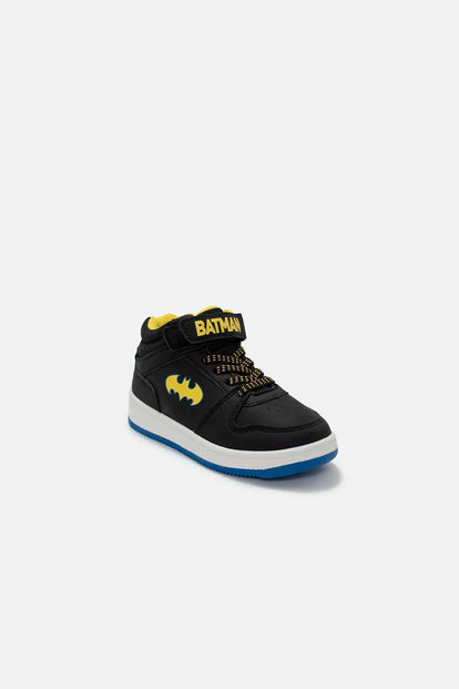 TENIS DE BATMAN NEGROS Y AMARILLO PARA NIÑO