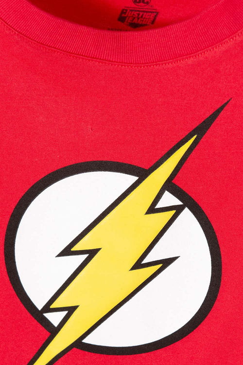 CAMISETA DE FLASH CUELLO REDONDO ROJA PARA NIÑO