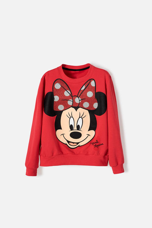 BUZO DE MINNIE MOUSE ESTAMPADO ROJO PARA NIÑA