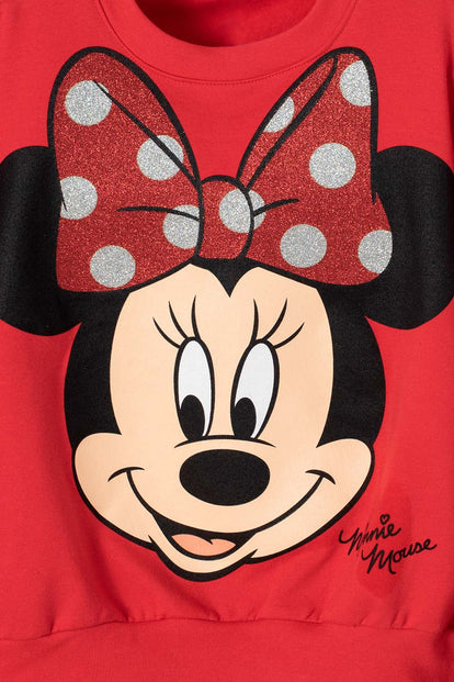 BUZO DE MINNIE MOUSE ESTAMPADO ROJO PARA NIÑA