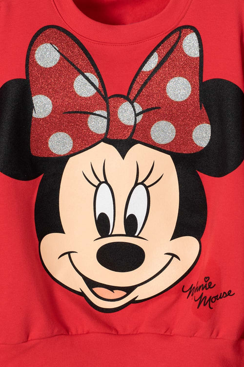 BUZO DE MINNIE MOUSE ESTAMPADO ROJO PARA NIÑA