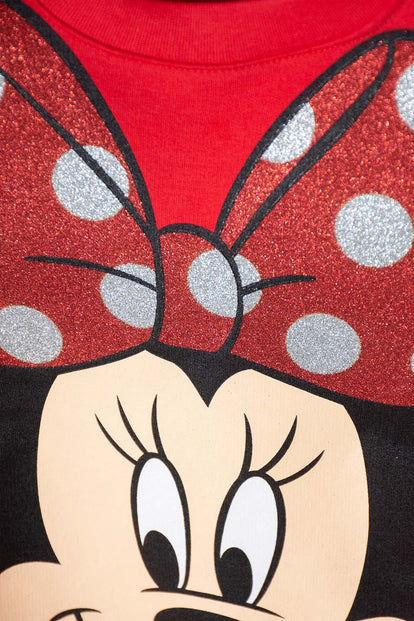 BUZO DE MINNIE MOUSE ESTAMPADO ROJO PARA NIÑA